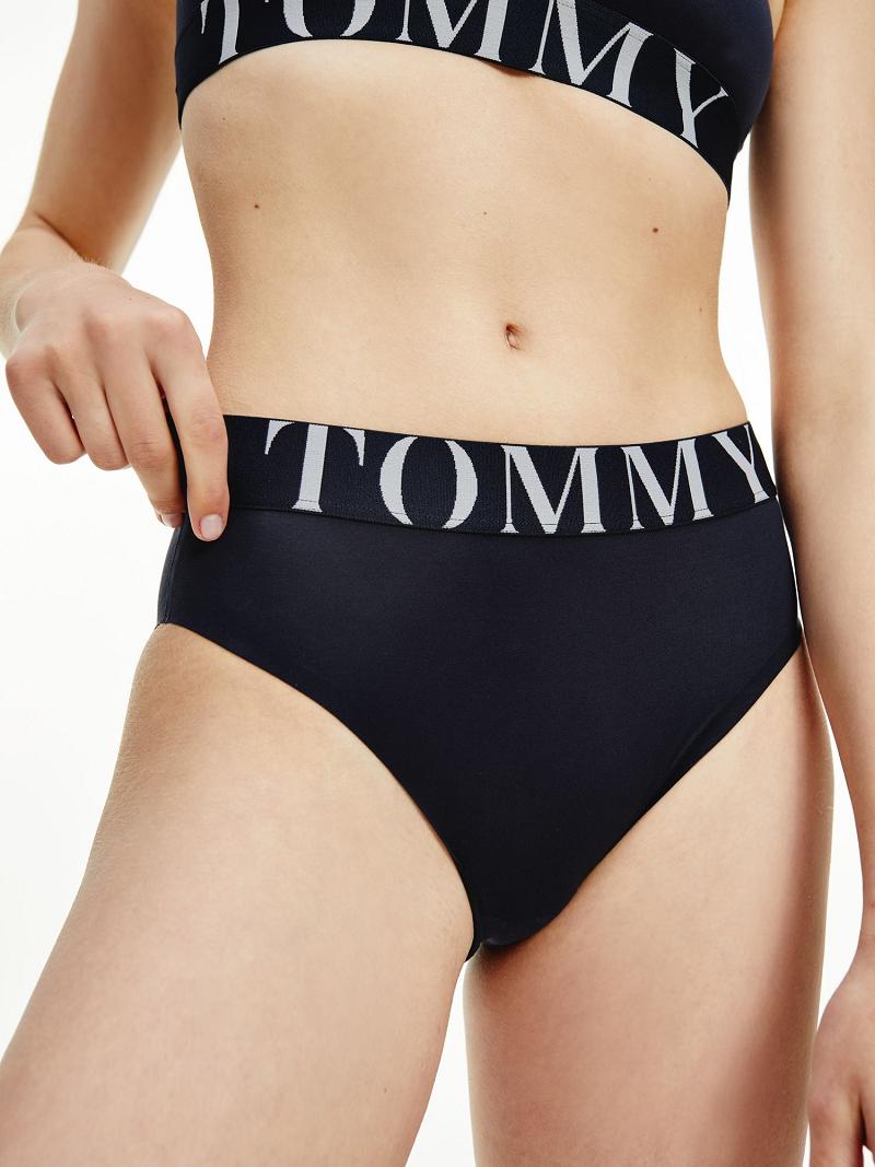 Női Tommy Hilfiger Tommy High-Derekú Brief Bikinis Sötétkék | HU 549PJJ